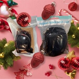 Folding sunglasses and case.